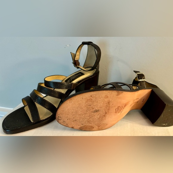 KENNETH COLE Brown Lizard Multi-Strap Sandals 2.75” Heels - Picture 4 of 4